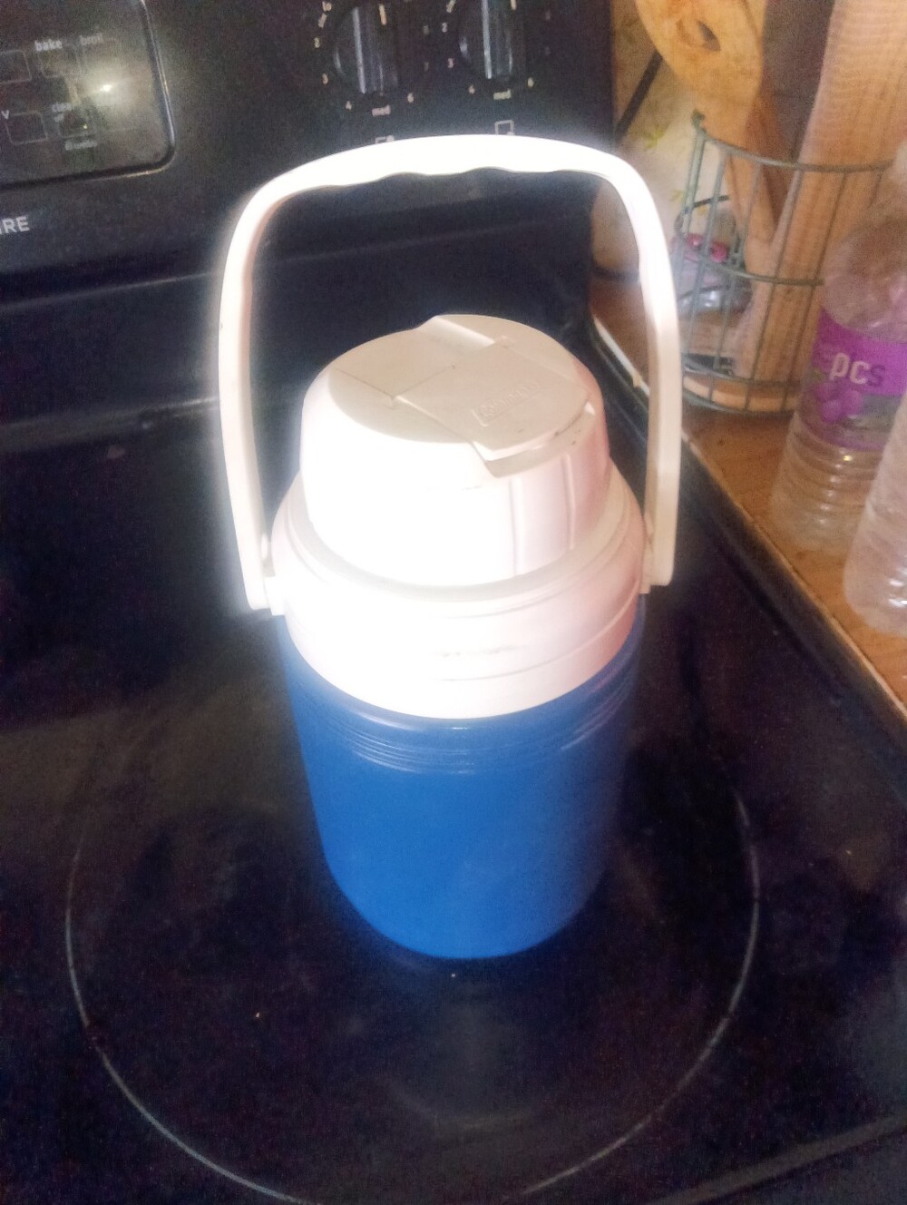 Coleman Blue and White Insulated Water Jug Vtg